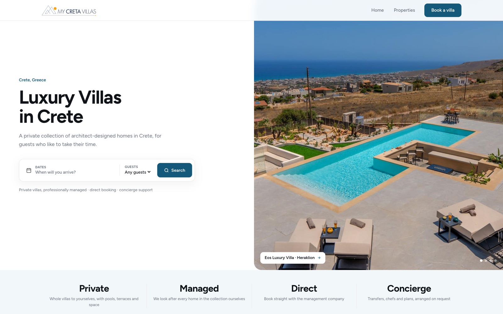 My Creta Villas — website by studio